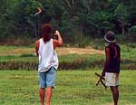 Throwing a boomerang, something else for your kids to try